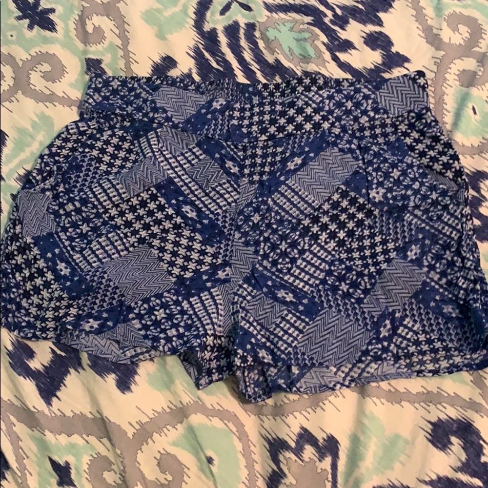 Patterned Blue Shorts